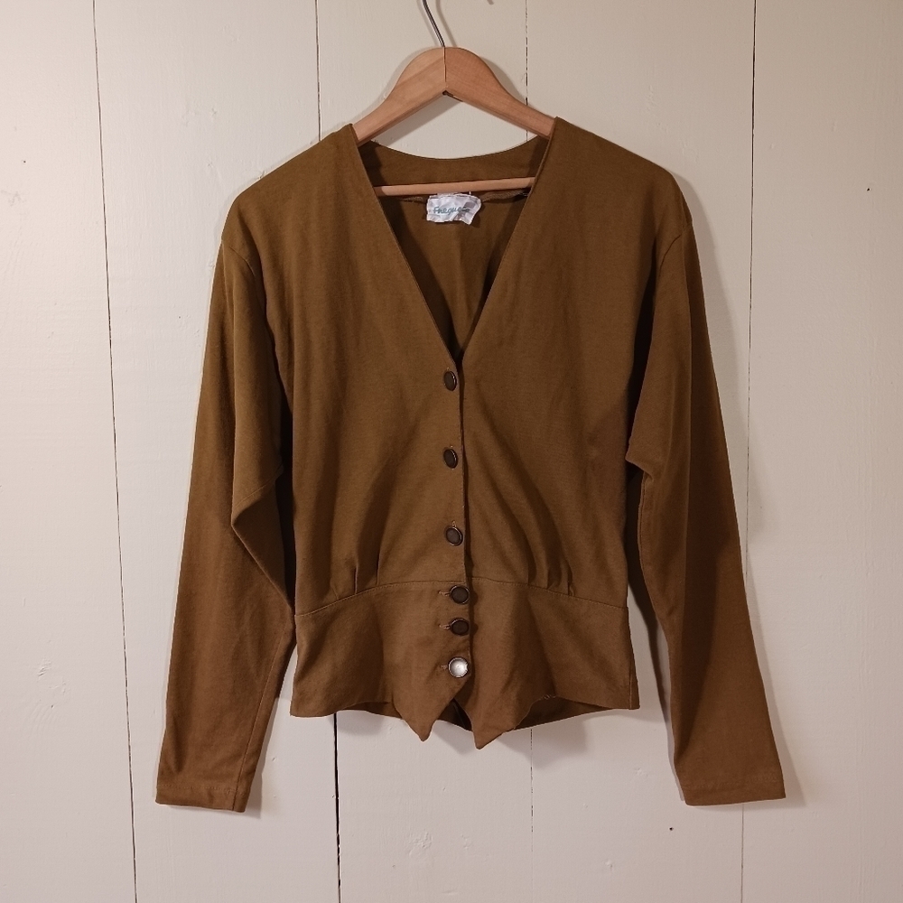 VINTAGE cropped cinch waist blouse